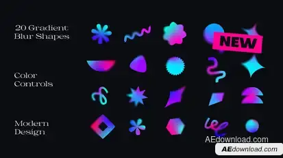 20 Trending Gradient Shapes Elements template preview