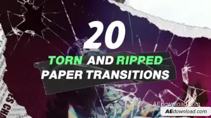 20 Turn and Ripped, Paper Transitions broadcast-packages template preview