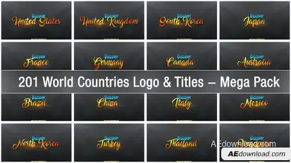 201 World Countries Logo & Titles - Mega Pack Openers template preview