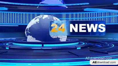 24 news opener with looped background broadcast-packages template preview