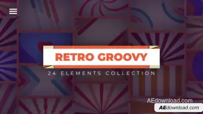 24 Retro Groovy Backgrounds Elements template preview
