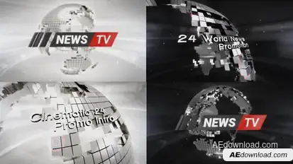 24 World News Intro broadcast-packages template preview