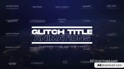 25 Glitch Titles Titles template preview