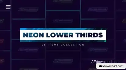 25 Neon Lower Thirds Elements template preview