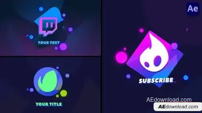 2D Cartoon Neon Logo Animations [After Effects] Logo Stings template preview