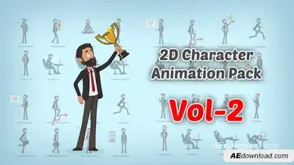 2D character Animation Pack Vol 2 Product Promo template preview