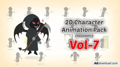 2D character Animation Pack Vol 7 (Halloween) Elements template preview