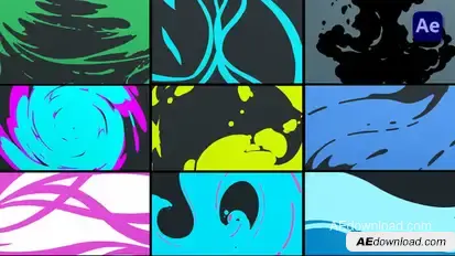 2D FX Cartoon Liquid Transitions [After Effects] Elements template preview