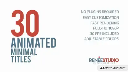 30 Animated Minimal Titles Titles template preview