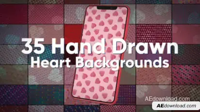 35 Hand Drawn Heart Backgrounds Elements template preview
