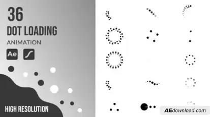 36 Dot loader animated icons | After Effects Template & Lottie Animation Elements template preview
