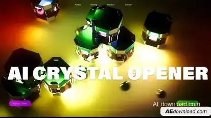 3D Abstract Glitch AI Cristal Animation Opener IT Openers template preview