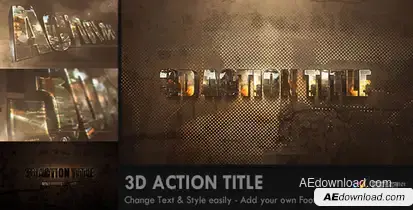 3D Action Title Opener Openers template preview