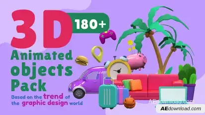 3D Animated Objects Pack Elements template preview