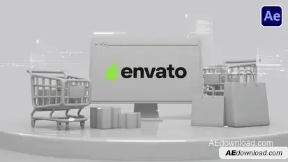 3D Animated Shopping Logo Openers template preview