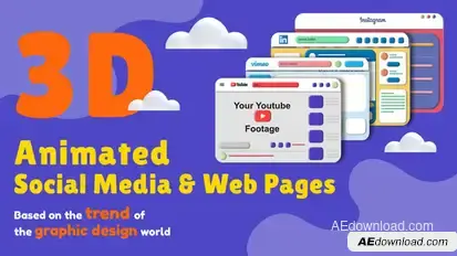 3D Animated Social Media and Web Pages Pack|Animated presentation Product Promo template preview