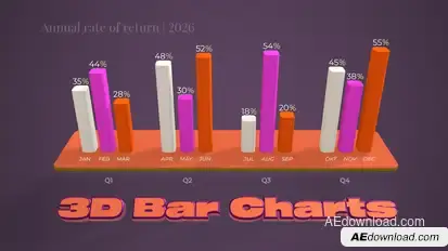 3D Bar Charts Logo Stings template preview
