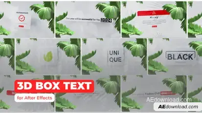 3D BOX TEXT Titles template preview
