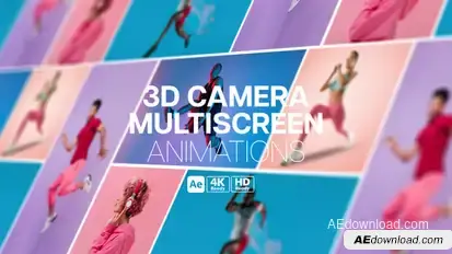 3D Camera Multiscreen Animations Video Displays template preview