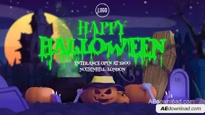 Videohive 3D Cartoon Halloween Intro Openers template preview