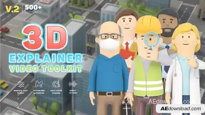 3D Character Animation Explainer Toolkit Product Promo template preview