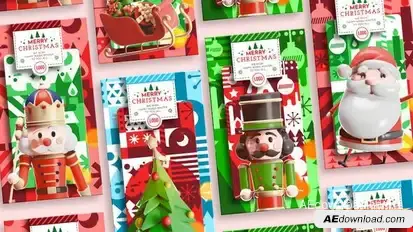 Videohive 3D Christmas Greeting Stories Openers template preview