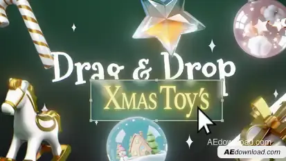 3D Christmas Toys Video Displays template preview
