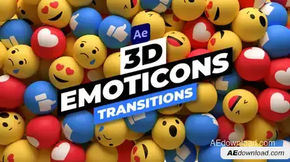 3D Emoticons Transitions Elements template preview