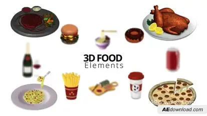 3D Food Elements Elements template preview