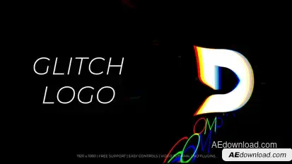 3D Glitch Logo Logo Stings template preview