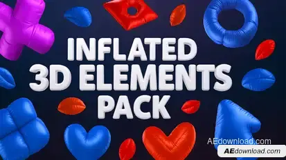 3D Glossy Inflated Pack – Trendy Plastic Shapes & Visual FX Elements template preview