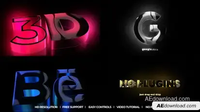 3D Glowing Reveal Logo Stings template preview