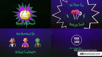 3D Halloween Intro Logo Stings template preview