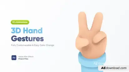 3D Hand Gestures Elements template preview