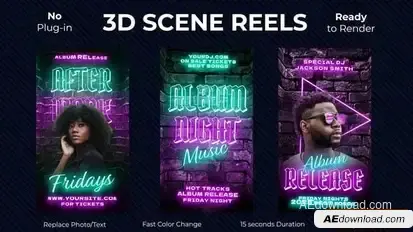 3D Instagram Reels Openers template preview