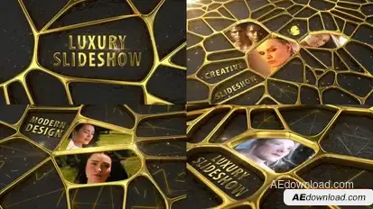 3d Luxury Golden Slideshow Openers template preview