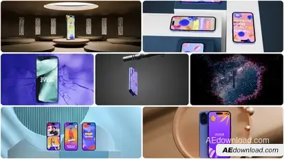 3D Mobile App Mockup Scenes – 7 Animated UI Showcase Templates Bundle for App Presentation Product Promo template preview