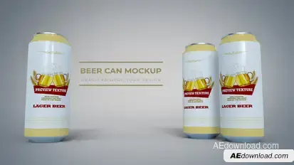 3D Mockup Beer Can Product Promo template preview