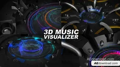 3D Music Visualizer Video Displays template preview