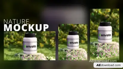 3D Nature Product Mockup plus Vertical Product Promo template preview