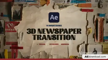 3D Newspaper Transition Elements template preview