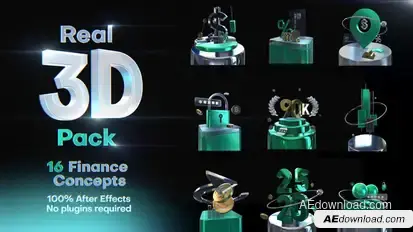 3d Pack - 16 Finance Concept Titles template preview