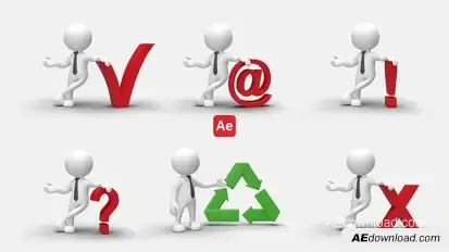 3D People Animations 8 Elements template preview