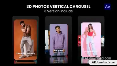 3D Photo Vertical Carousel broadcast-packages template preview