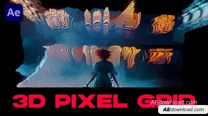 3D Pixel Grid Transitions | After Effects Elements template preview