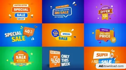 3D Sale Banners Titles template preview