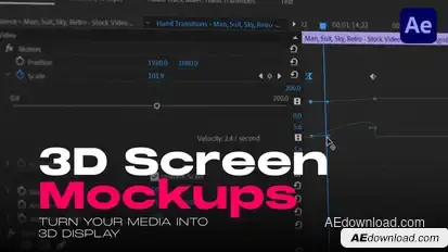 3D Screen Mockups Video Displays template preview
