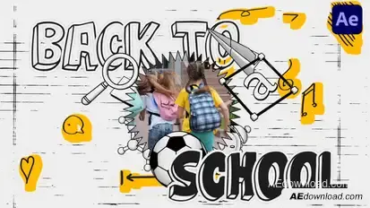 3D Sketch School Time Intro Openers template preview