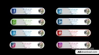 3D social media button (No Plugin Required) Titles template preview