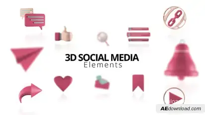 3D Social Media Elements Elements template preview